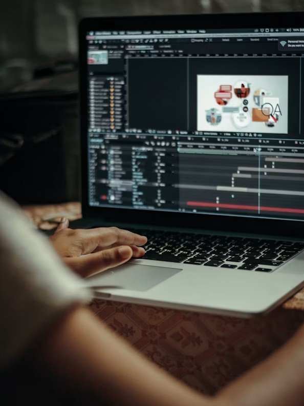 Designer working on motion graphics